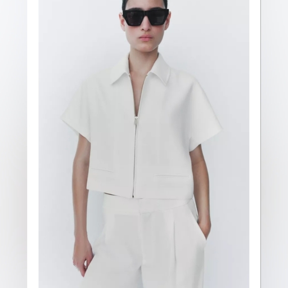 Zara ZW Collection Cropped Jacket - Picture 2 of 7